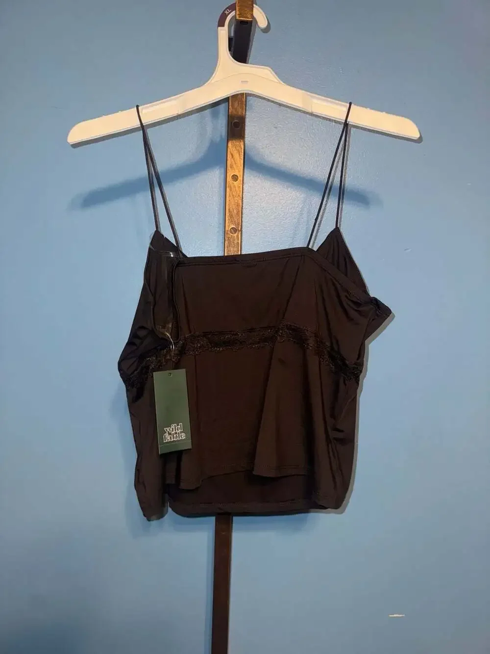 Wild Fable Espresso Lace Trim Cowl Tank Top Size XL - Picture 2 of 4